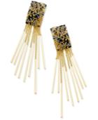 Thalia Sodi Gold-tone Rough Glitter Fringe Drop Earrings, Only At Macy's