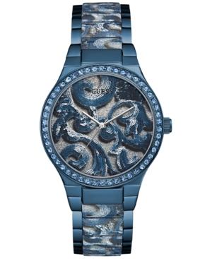 Guess Women's Baroque Solid & Patterned Sky Blue Stainless Steel Bracelet Watch 39mm U0843l2