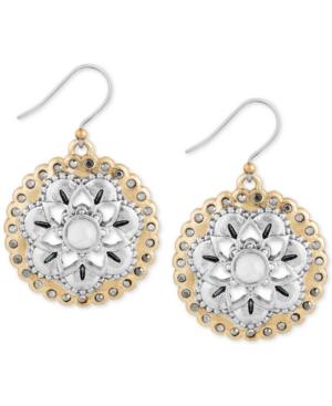 Lucky Brand Two-tone Floral Drop Earrings
