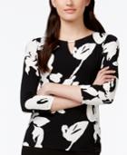 Calvin Klein Floral Hardware Keyhole Top