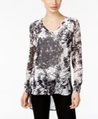 Joan Vass Abstract-print High-low Blouse