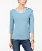 Tommy Hilfiger Bow-neck Top, Only At Macy's