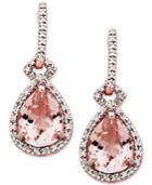 Morganite (3 Ct. T.w.) & Diamond (1/5 Ct. T.w.) Drop Earrings In 10k Rose Gold