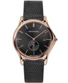 Emporio Armani Men's Swiss Dark Gray Leather Strap Watch 40mm Ars1003