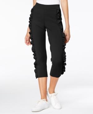 Hue Ruffled Crepe Loafer Skimmer Leggings