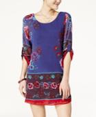 Speechless Juniors' Printed Strappy-back Shift Dress