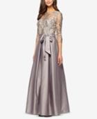 Alex Evenings Embroidered Illusion Gown
