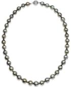 Tahitian Multi-color Pearl (9-11mm) Strand Necklace In 14k White Gold