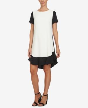 Cece Colorblocked Ruffle-hem Shift Dress