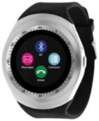 Itouch Unisex Curve Black Silicone Strap Touchscreen Smart Watch 44mm