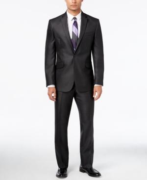 Kenneth Cole Reaction Men's Slim-fit Charcoal Suit