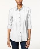 Style & Co. Pleated Collared Button Down Shirt, Only At Macy's