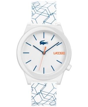 Lacoste Men's Motion White Printed Silicone Strap Watch 41mm
