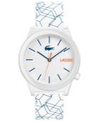 Lacoste Men's Motion White Printed Silicone Strap Watch 41mm