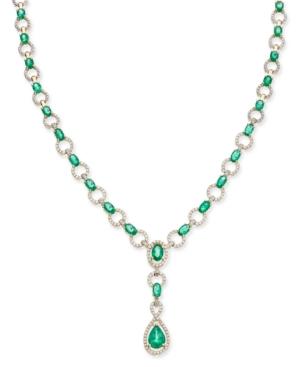 Emerald (9 Ct. T.w.) And Diamond (1 Ct. T.w.) Collar Necklace In 14k White Gold