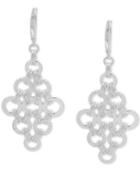 Nine West Silver-tone Circle Link Chandelier Earrings