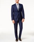 Tallia Men's Slim-fit Navy Tonal Grid Suit