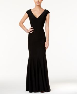Betsy & Adam V-neck Mermaid Gown
