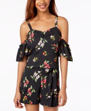 One Hart Juniors' Cold-shoulder Crop Top, Created For Macy's