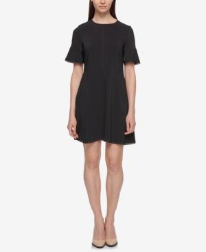 Dkny Frayed Fit & Flare Dress