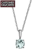 Aquamarine Pendant Necklace In 14k White Gold (5/8 Ct. T.w.)