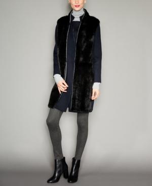 The Fur Vault 2-pc. Mink Fur Vest Wool-blend Coat Set