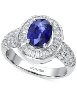 Effy Sapphire (1-3/8 Ct. T.w) And Diamond (9/10 Ct. T.w.) Ring In 14k White Gold