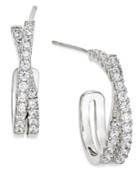 Giani Bernini Cubic Zirconia Crisscross Pave Hoop Earrings In Sterling Silver, Only At Macy's