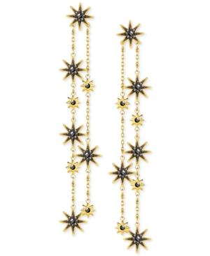 Swarovski Gold-tone Firework Black Crystal Earring Jackets