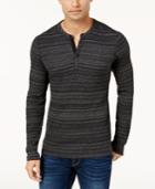 Guess Men's Space-dyed Waffle-knit Henley
