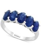 Effy Sapphire Five Stone Ring (2-1/8 Ct. T.w.) In Sterling Silver