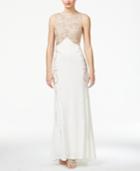 City Studios Juniors' Embellished Illusion High-low Gown