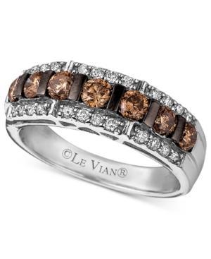 Le Vian Diamond Chocolate Diamond And White Diamond Band (1-1/6 Ct. T.w.) In 14k White Gold