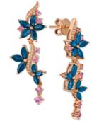 Le Vian Multi-sapphire (4 Ct. T.w.) & Diamond (1/10 Ct. T.w.) Drop Earrings In 14k Rose Gold