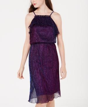 Xoxo Juniors' Metallic Crinkle Halter Dress