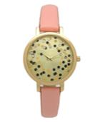 Olivia Pratt Women's Confetti Thin Leather Strap Watch