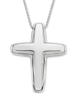 Nambe Braid Cross Pendant Necklace In Sterling Silver, Only At Macy's