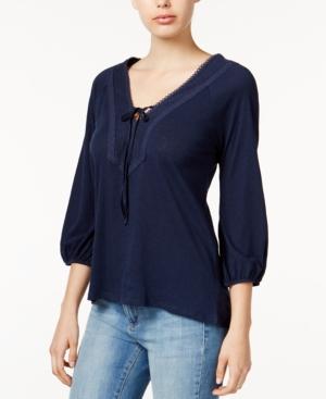 Sanctuary Rebecca Lace-up Peasant Top