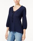 Sanctuary Rebecca Lace-up Peasant Top