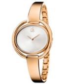 Calvin Klein Women's Swiss Impetuous Rose Gold Pvd Stainless Steel Bangle Bracelet Watch 40mm K4f2n616