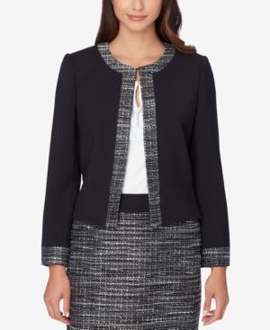 Tahari Asl Metallic Boucle-trim Jacket