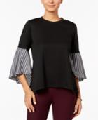 Ny Collection Bell-sleeve High-low Top