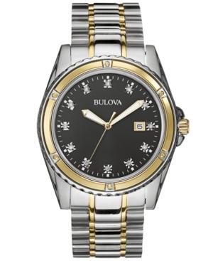 Bulova Men's Diamond Accent Two-tone Stainless Steel Bracelet Watch 42mm 98d122