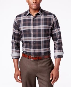 Tasso Elba Men's Plaid Soft Cotton Long-sleeve Classic-fit Shirt, Only At Macy's