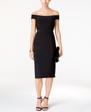 Xscape Off-the-shoulder Illusion Sheath Dress