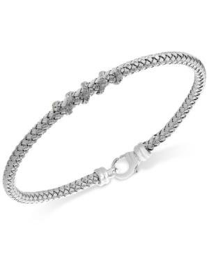 Balissima By Effy Diamond (1/8 Ct. T.w.) Braided Bracelet In Sterling Silver