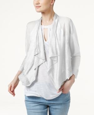 Inc International Concepts Linen-blend Cropped Cardigan, Created For Macy's