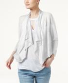 Inc International Concepts Linen-blend Cropped Cardigan, Created For Macy's