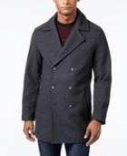 Alfani Men's Peacoat With Faux Leather Trim, Only At Macy's