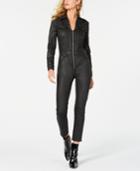 Guess Harrie Faux-leather Zippered Jumpsuit